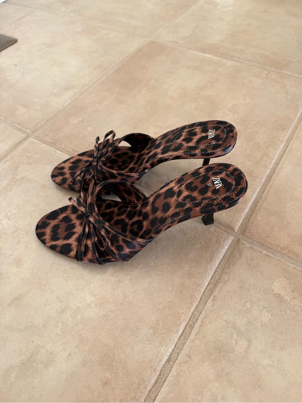 Zara Leopard Print Kitten Heels - Picture 3 of 5